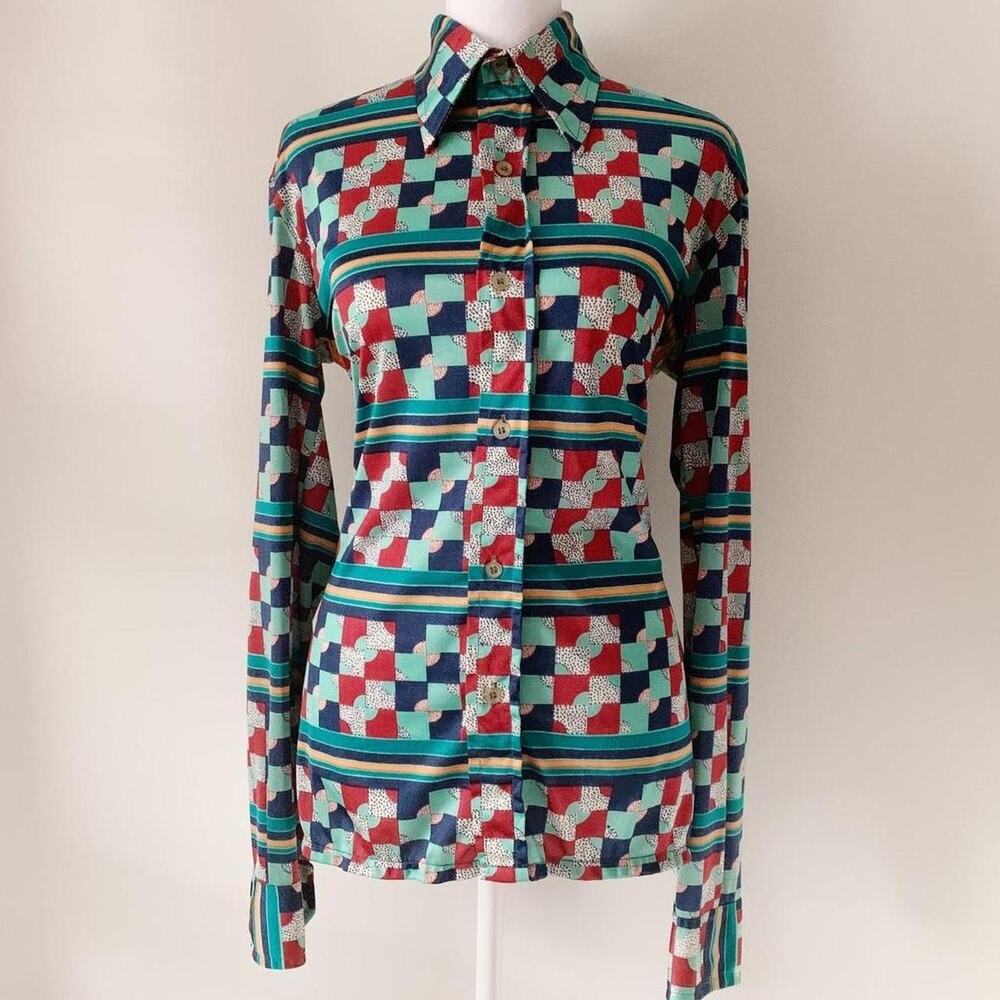 70s Enerique Vera Disco Button Up Size M